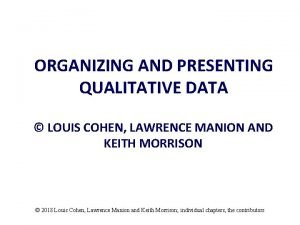 Presenting qualitative data