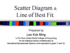 Scatter Diagram Line of Best Fit Prepared by