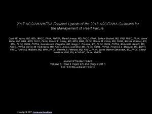 2017 ACCAHAHFSA Focused Update of the 2013 ACCFAHA