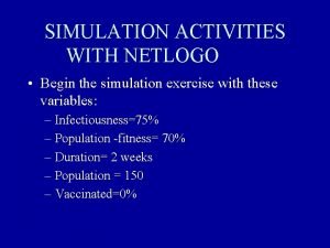Netlogo simulation ideas