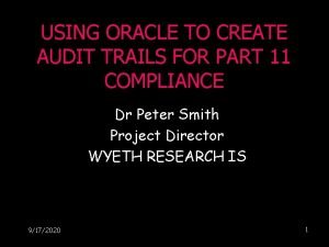 21 cfr part 11 oracle