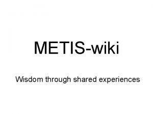 METISwiki Wisdom through shared experiences www unece orgstatscmf