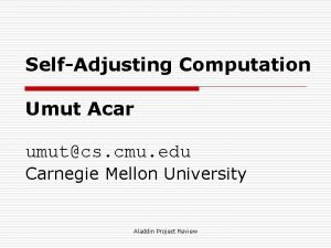 Self adjusting computation