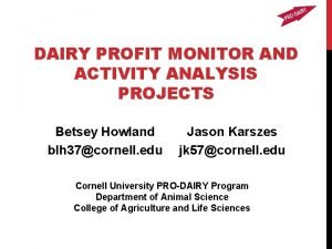 Dairy profit monitor