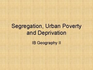 Urban deprivation definition geography
