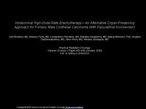 Intraluminal HighDoseRate BrachytherapyAn Alternative OrganPreserving Approach for Primary