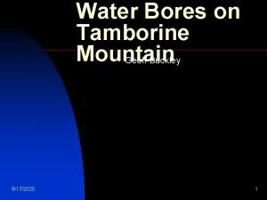 Water Bores on Tamborine Mountain Geoff Buckley 9172020