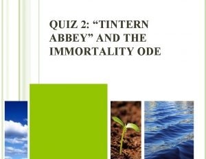 Quiz on tintern abbey