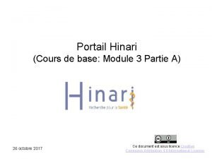 Portail Hinari Cours de base Module 3 Partie