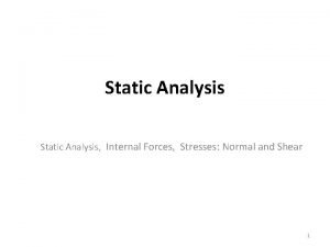 Static Analysis Internal Forces Stresses Normal and Shear