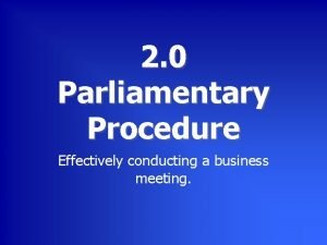 Parliamentary procedure vocabulary