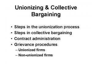 Unionizing Collective Bargaining Steps in the unionization process