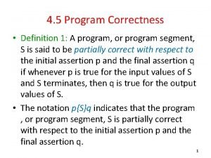 What is program correctness