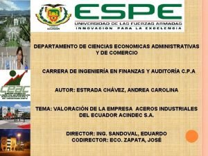 DEPARTAMENTO DE CIENCIAS ECONOMICAS ADMINISTRATIVAS Y DE COMERCIO