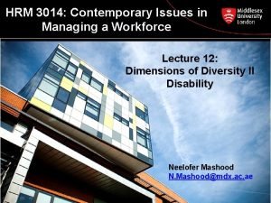 HRM 3014 Contemporary Issues in Managing a Workforce