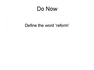 Define the word reform