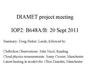 DIAMET project meeting IOP 2 B 648 AB