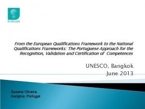 From the European Qualifications Framework to the National