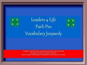 Vocabulary jeopardy template