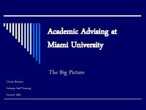 Miami university academic advising