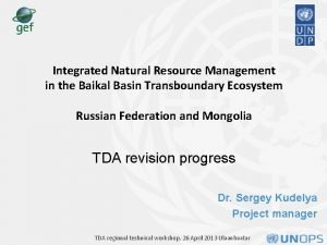 Integrated Natural Resource Management in the Baikal Basin