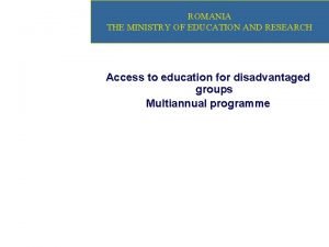 Ministry of education and research romania