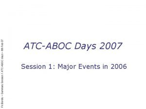 Fk Bordry Summary Session 1 ATCABOC days 9