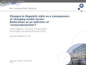 Changes in linguistic style as a consequence of