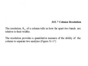 General elution problem