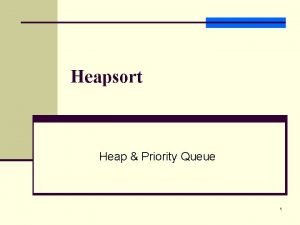 Heapsort Heap Priority Queue 1 Outlines Maximum and