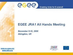 Enabling Grids for Escienc E EGEE JRA 1