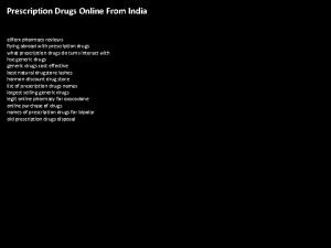 Prescription Drugs Online From India eliferx pharmacy reviews