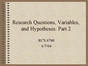 Hypothesis in research
