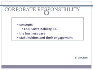 Concepts of csr