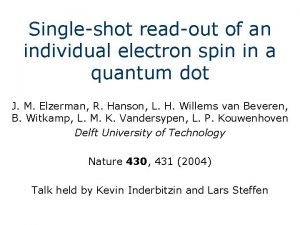 Singleshot readout of an individual electron spin in