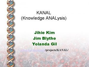 KANAL Knowledge ANALysis Jihie Kim Jim Blythe Yolanda