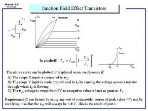 Electronics Lab 20 260 465 Junction Field Effect
