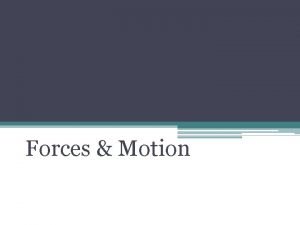 Forces Motion What is a Force Force push