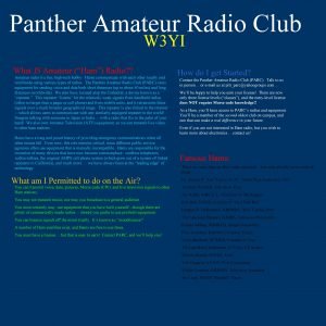 Panther Amateur Radio Club W 3 YI What