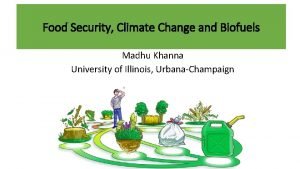 Food Security Climate Change and Biofuels Madhu Khanna
