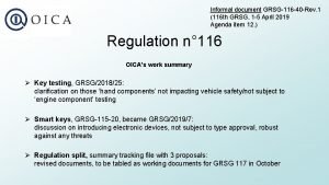 Informal document GRSG116 40 Rev 1 116 th