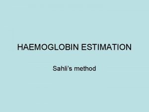 Sahlis method