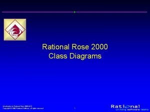 Rational Rose 2000 Class Diagrams Introduction to Rational