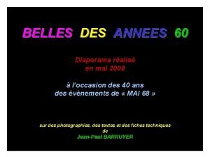 BELLES DES ANNEES 60 Diaporama ralis en mai