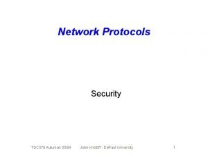 Network Protocols Security TDC 375 Autuman 0304 John