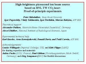Highbrightness picosecond ion beam source based on BNL