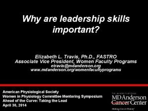 Elizabeth travis md anderson