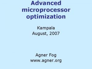 Agner fog optimization