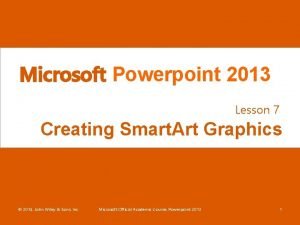 Microsoft Powerpoint 2013 Lesson 7 Creating Smart Art