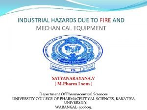 Mechanical hazards in pharmaceutical industry